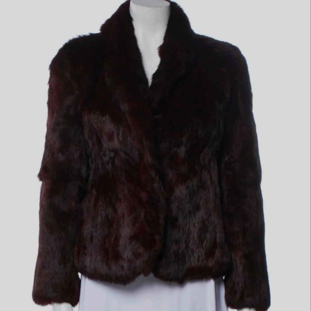 Authentic Fur Jacket (Burgundy)